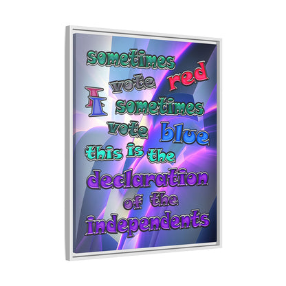 declaration of the independents - framed canvas art (grey-pink wave)