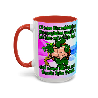 turtle race - Accent Mug (light blue-pink wave)