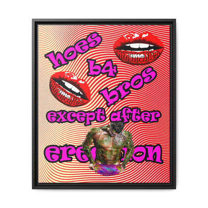 hoes b4 bros - framed canvas art (yellow-orange wave)