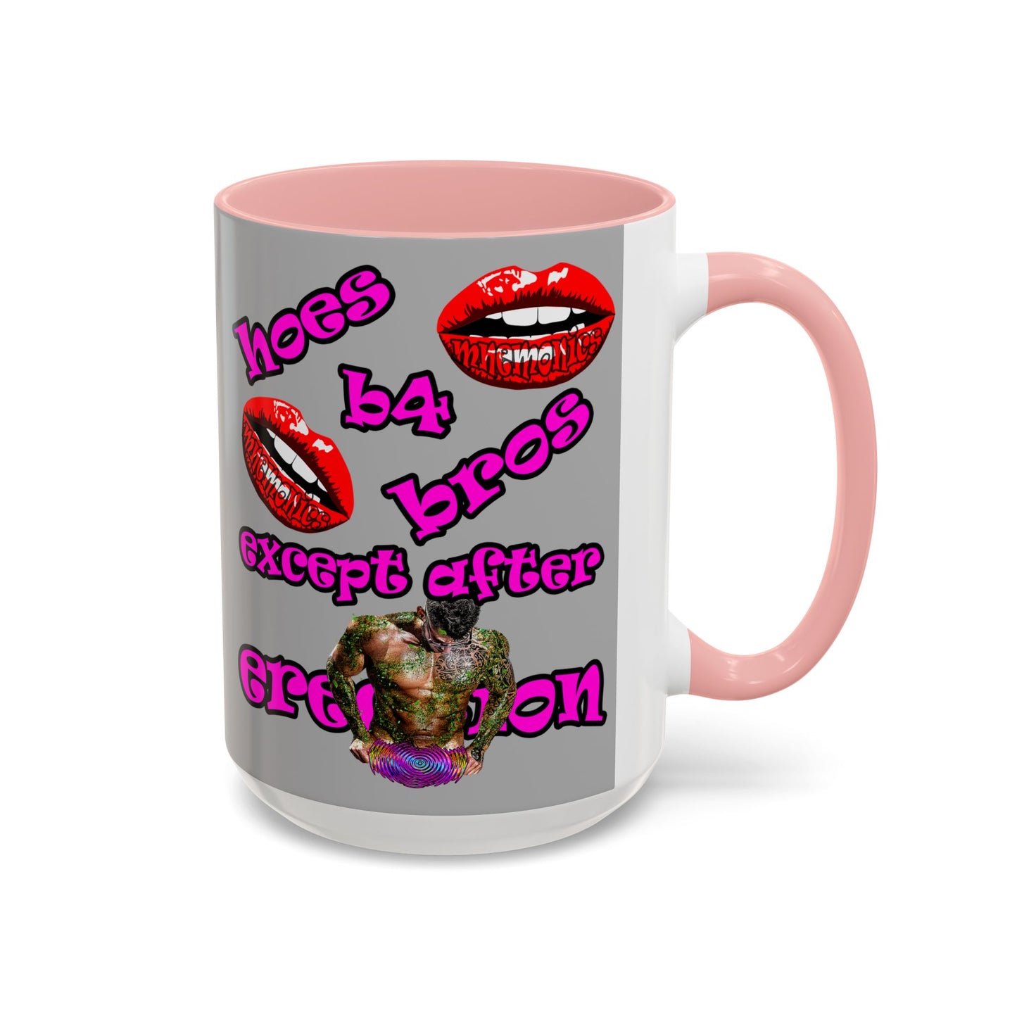 hoes b4 bros - Accent Mug (light grey)