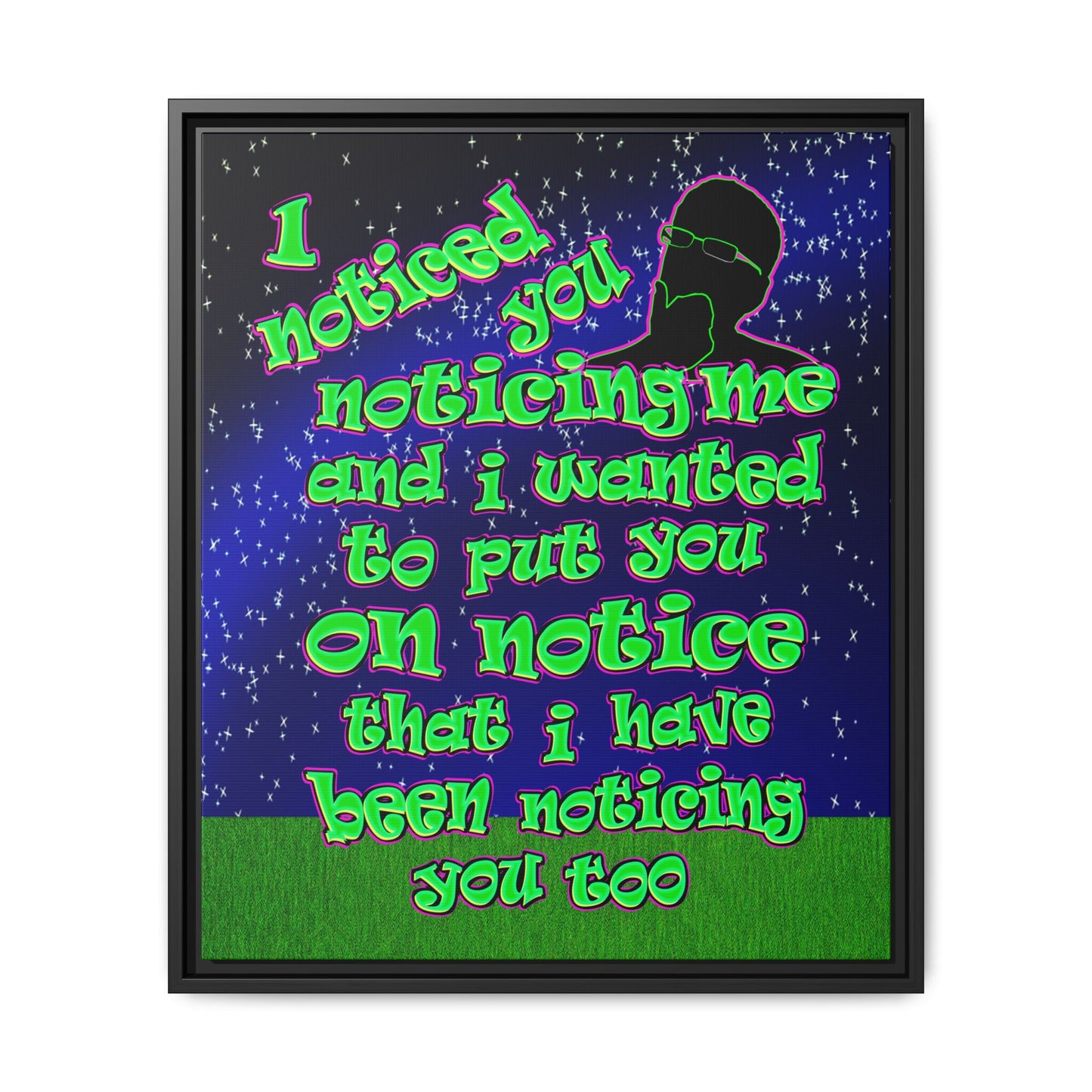 noticed you noticing - framed canvas art ('snoops' background)