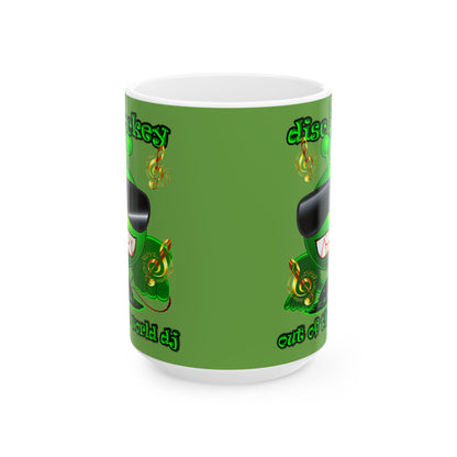 disc jockey - White Mug (green)
