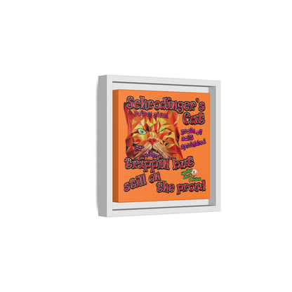 schrodinger's cat - framed canvas art (crusta)