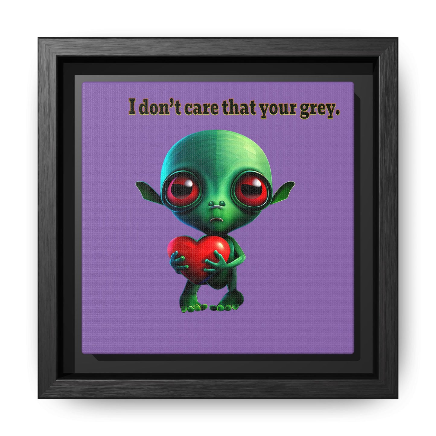 I don't care that your grey - framed canvas art (light purple)