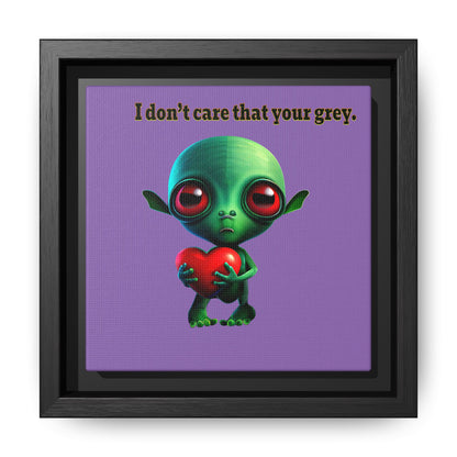 I don't care that your grey - framed canvas art (light purple)