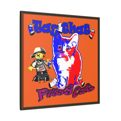 tag that - framed canvas art (orange)