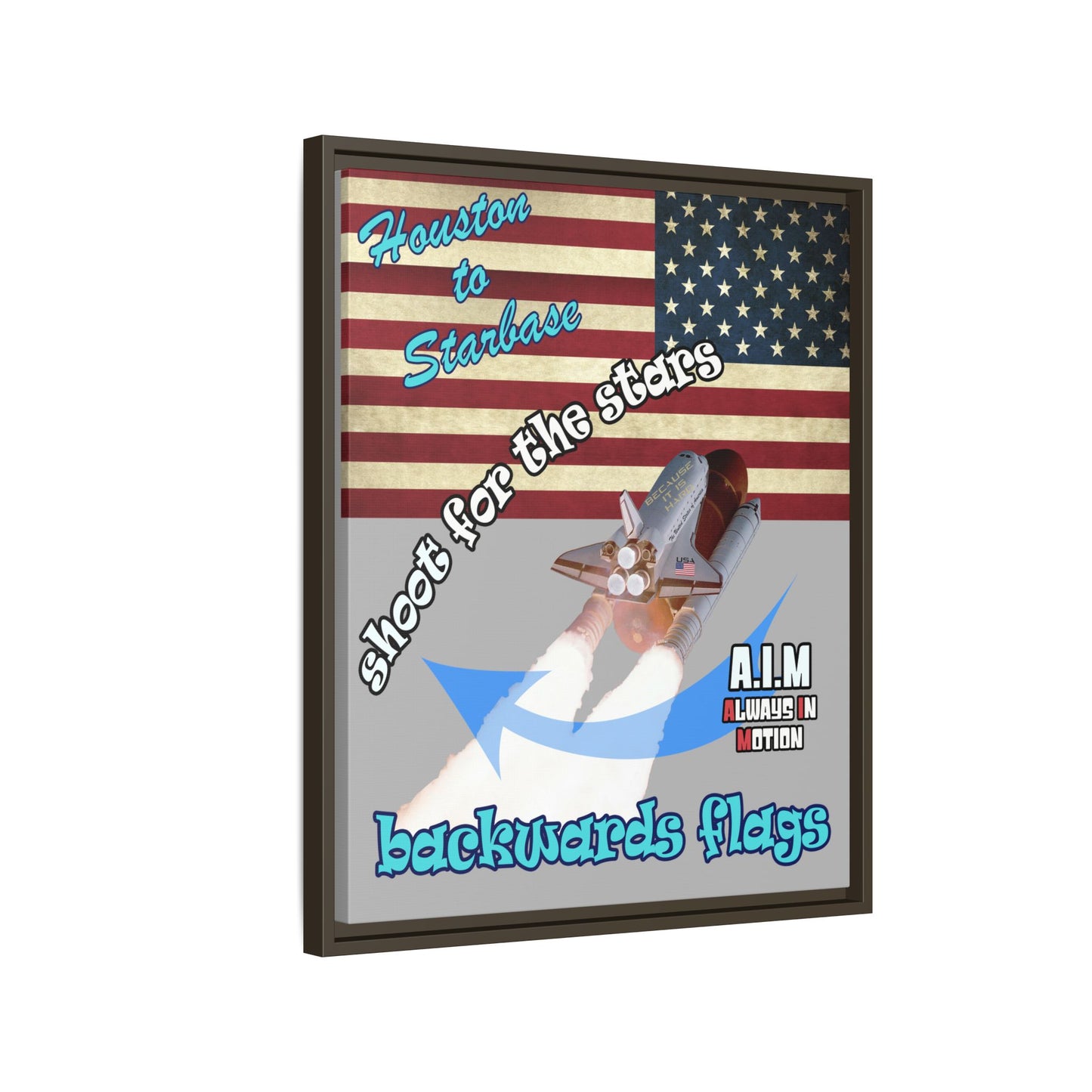 shoot for the stars - framed canvas art (light grey)