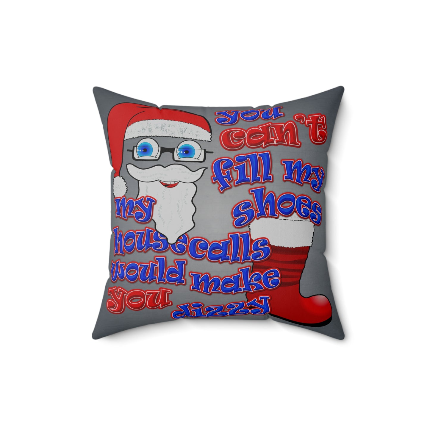 santa's shoes - Spun Polyester Square Pillow - (grey-light grey)
