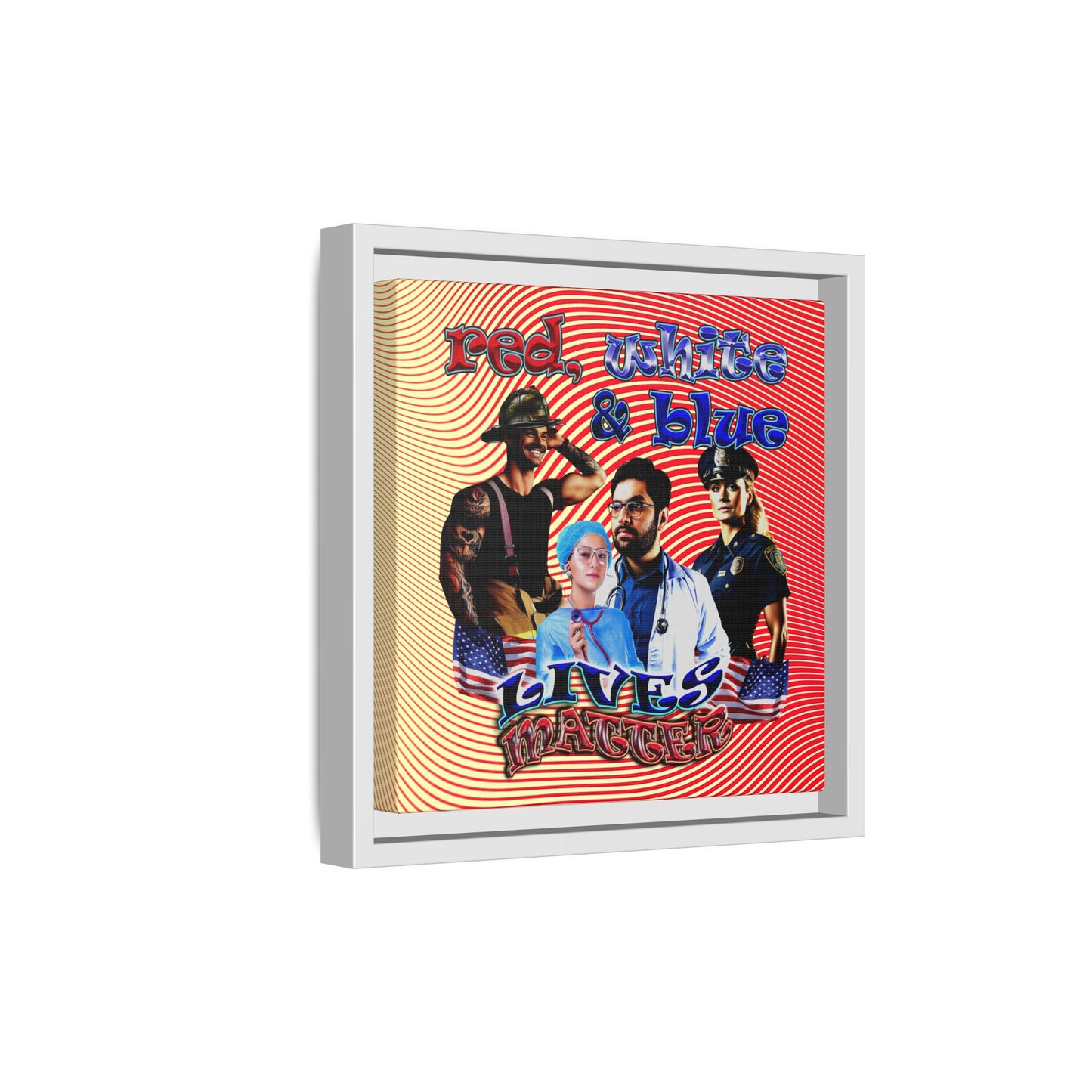 rw&b lives matter - framed canvas art (yellow-orange wave)