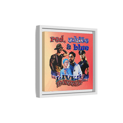 rw&b lives matter - framed canvas art (yellow-orange wave)