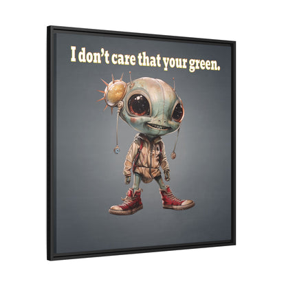 I don't care that your green - framed canvas art (grey-light grey)