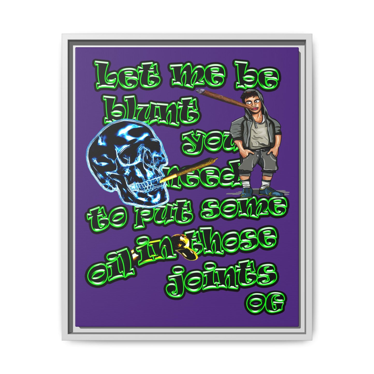 og - framed canvas art (purple)