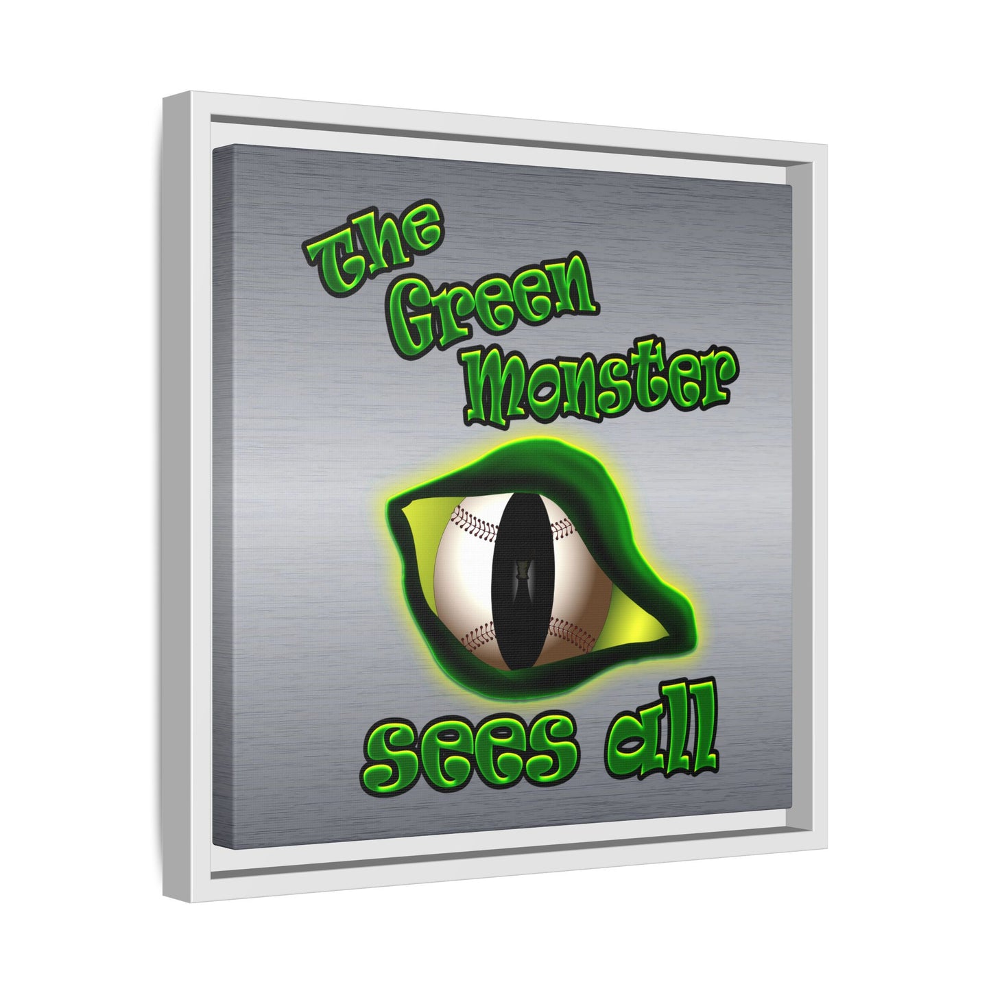 green monster - framed canvas art (brushed nickel)