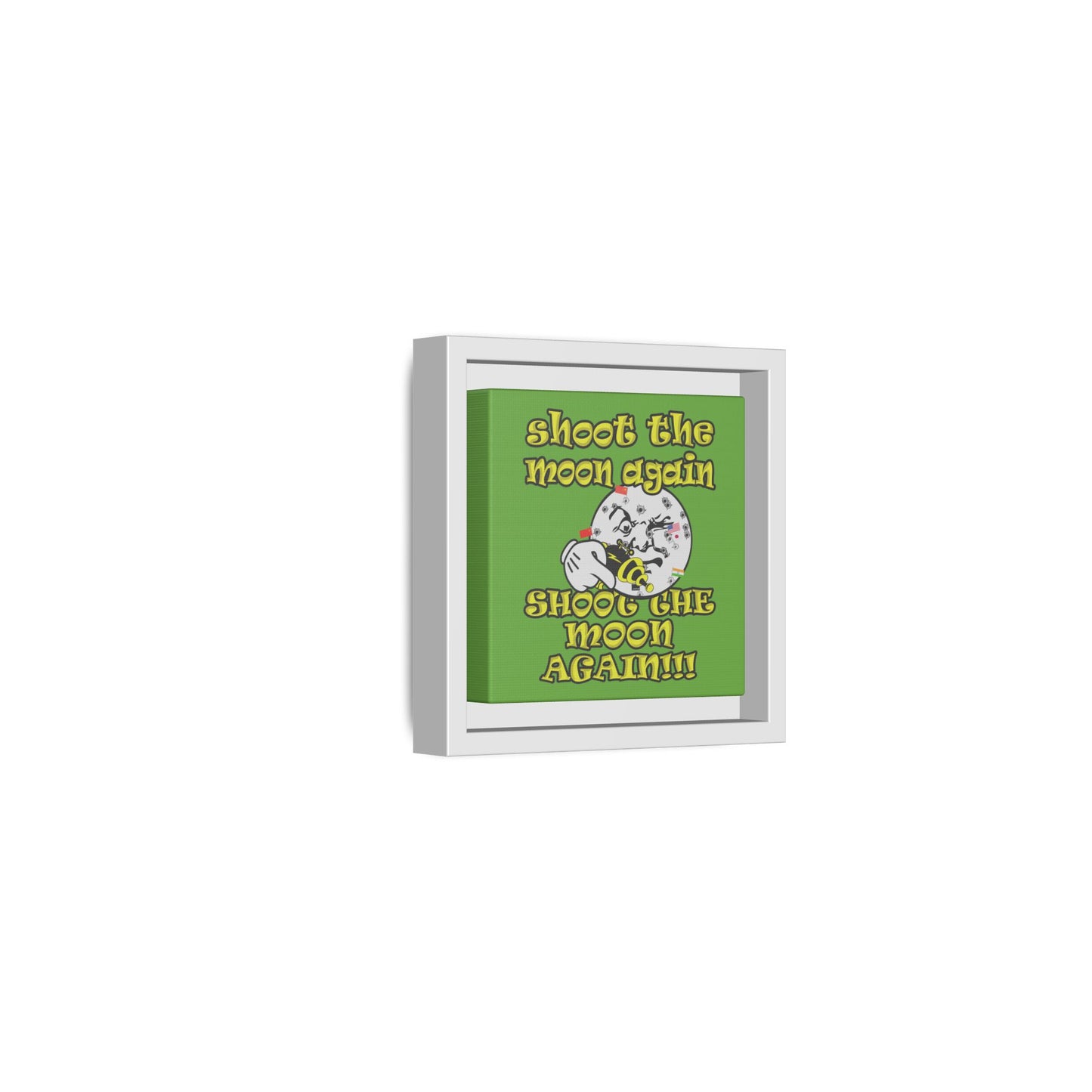 shoot the moon again - framed canvas art (green)
