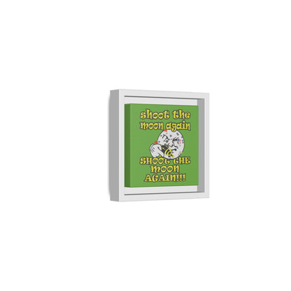 shoot the moon again - framed canvas art (green)