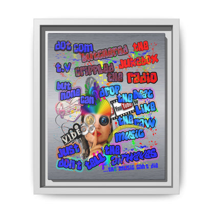 drop the beat - framed canvas art (brushed nickel)