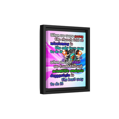 doggystyle - framed canvas art (light blue-pink wave)