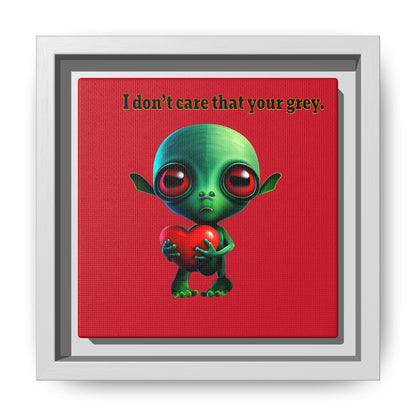 I don't care that your grey - framed canvas art (dark red)