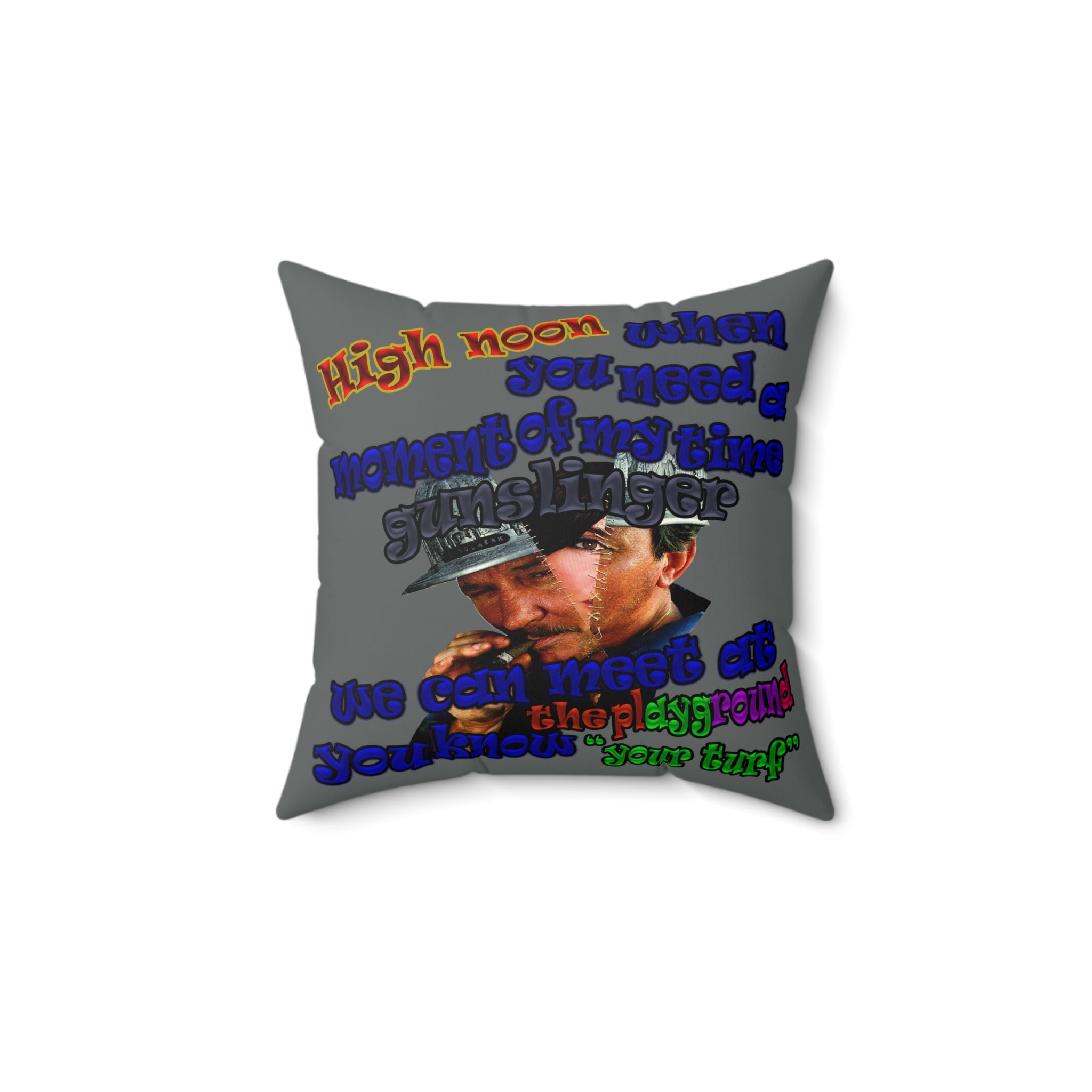 high noon - Faux Suede Square Pillow - (dark grey)