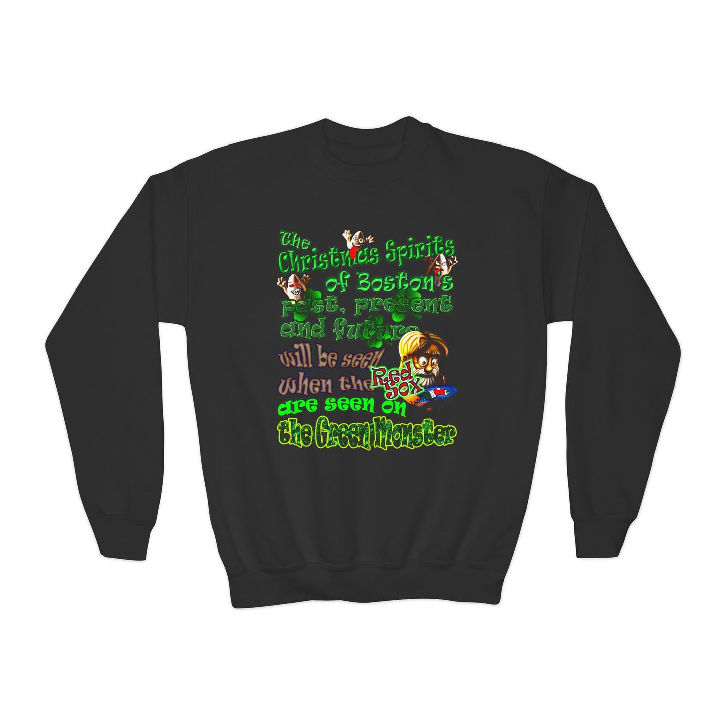 christmas spirits of boston - Youth Crewneck Sweatshirt