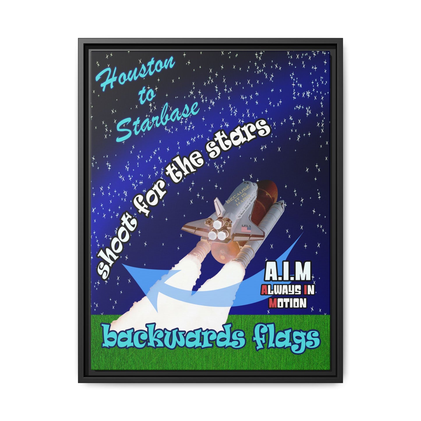 shoot for the stars - framed canvas art ('snoops' background)