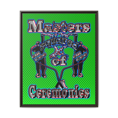 em cee squared - framed canvas art (logo green)