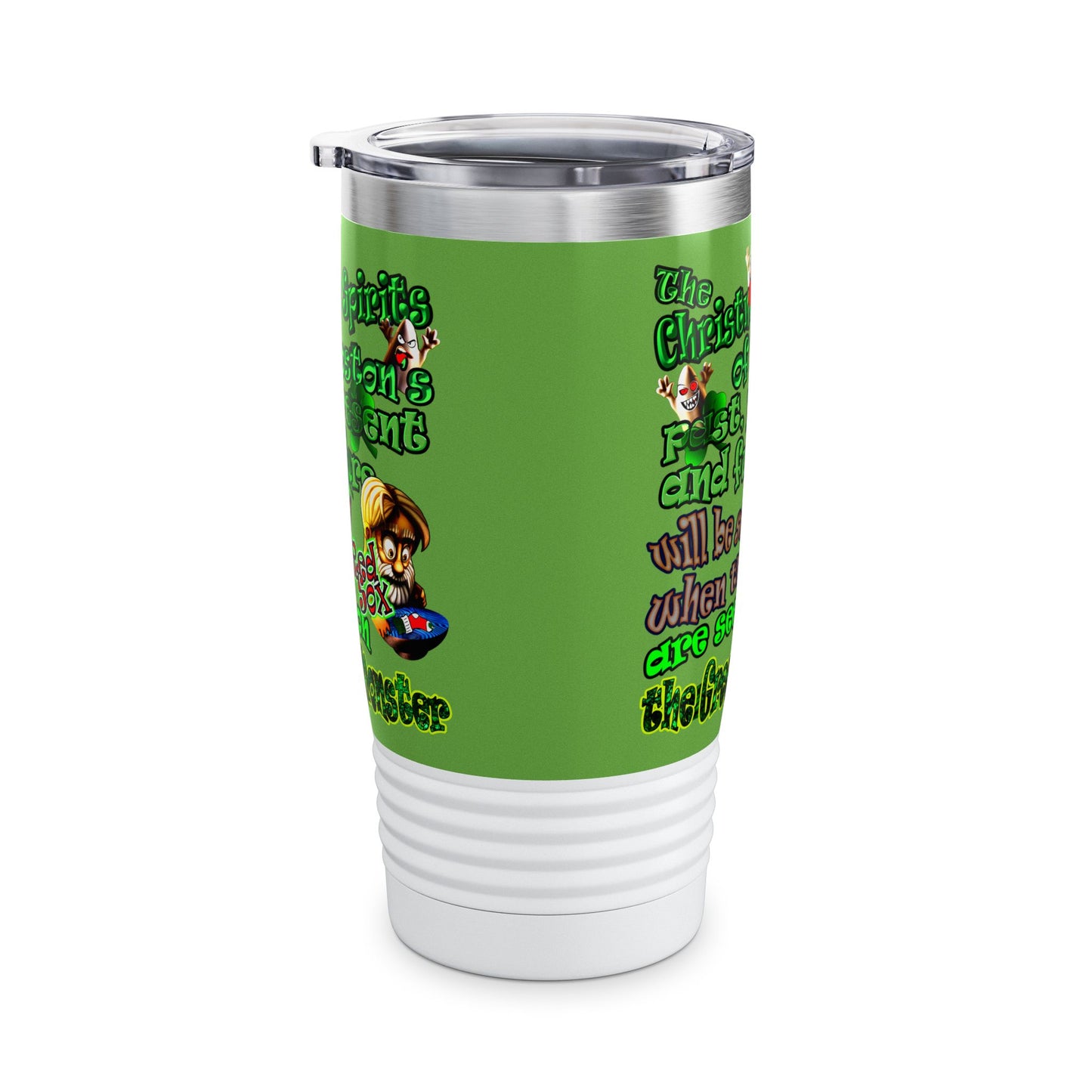 christmas spirits of boston - Ringneck Tumbler, 20oz (green)