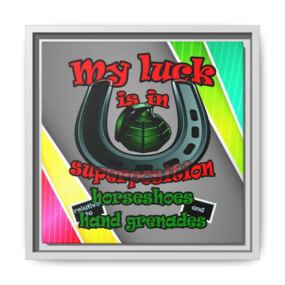 my luck - framed canvas art (rainbow split)