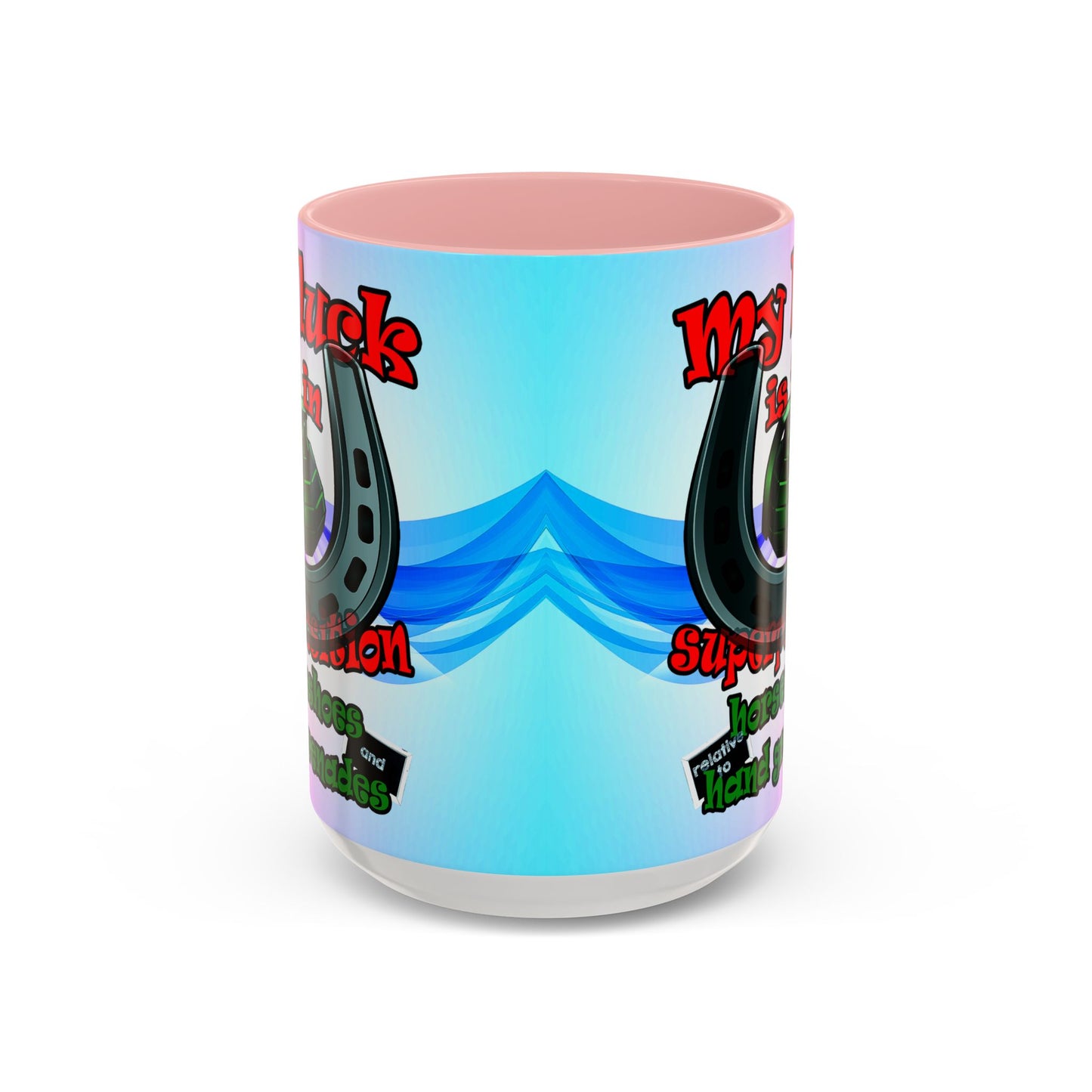 my luck - Accent Mug (light blue-pink wave)