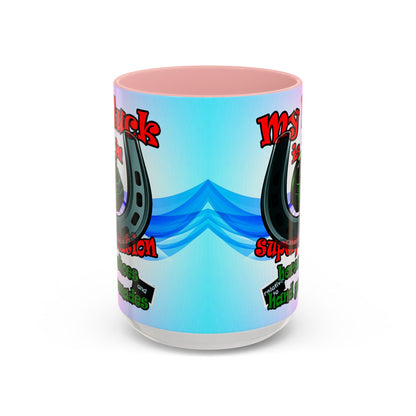 my luck - Accent Mug (light blue-pink wave)
