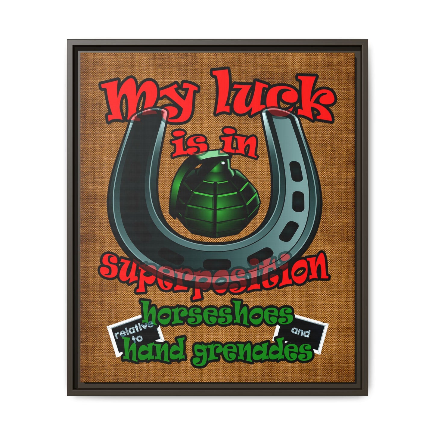 my luck - framed canvas art (brown papyrus)