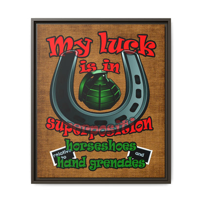 my luck - framed canvas art (brown papyrus)