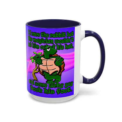 turtle race - Accent Mug (purple-pink wave)