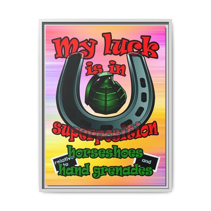 my luck - framed canvas art (color blur)