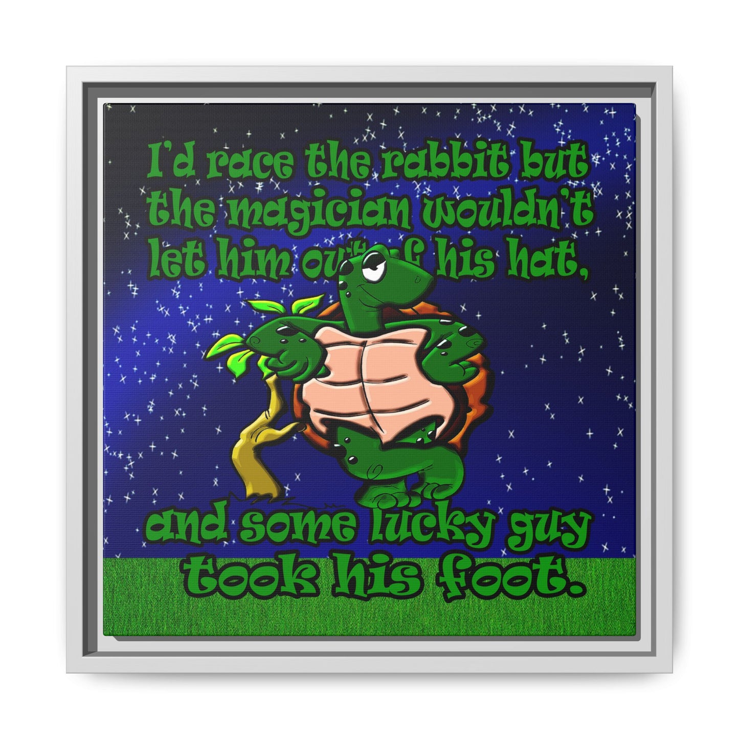 turtle race - framed canvas art ('snoops' background)