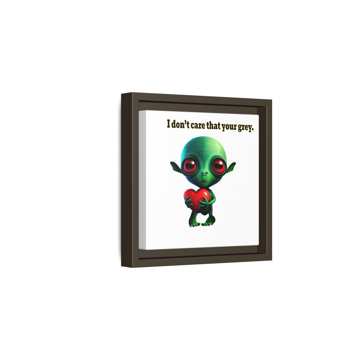 I don't care that your grey - framed canvas art (white)