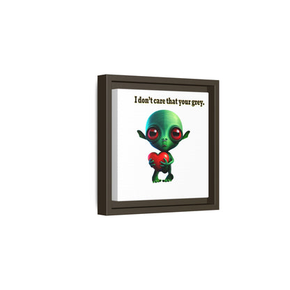 I don't care that your grey - framed canvas art (white)
