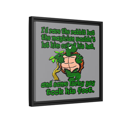 turtle race - framed canvas art (grey)