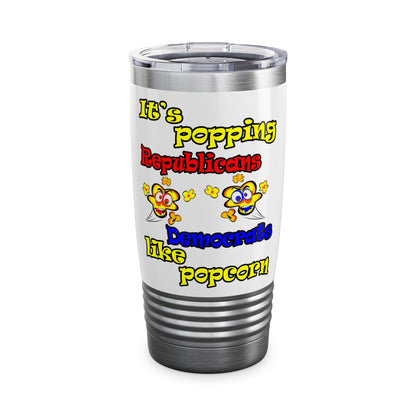 popping like popcorn - Ringneck Tumbler, 20oz (white)