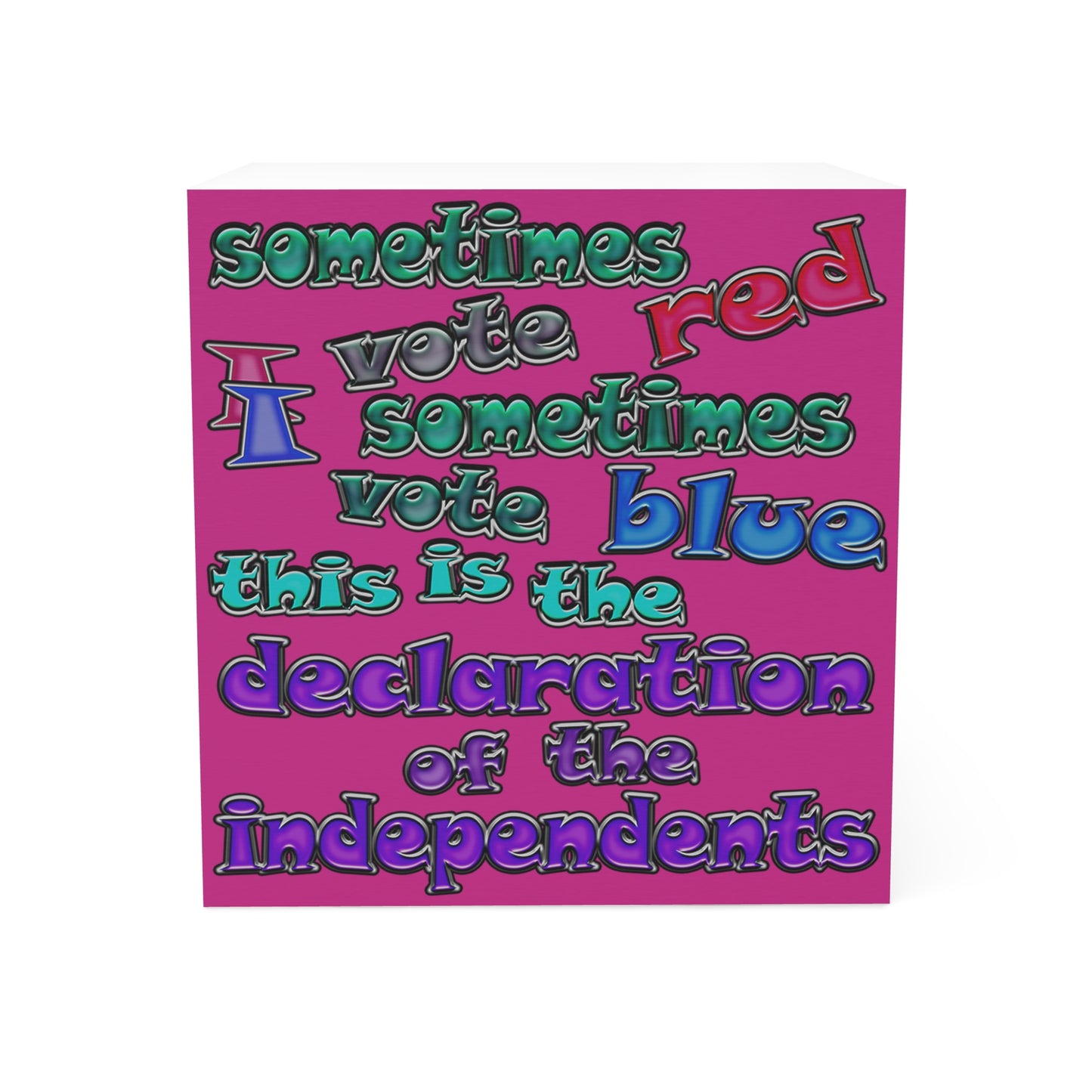 declaration of the independents - note cube (pink)