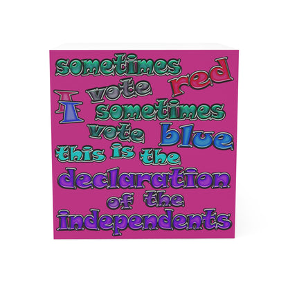 declaration of the independents - note cube (pink)