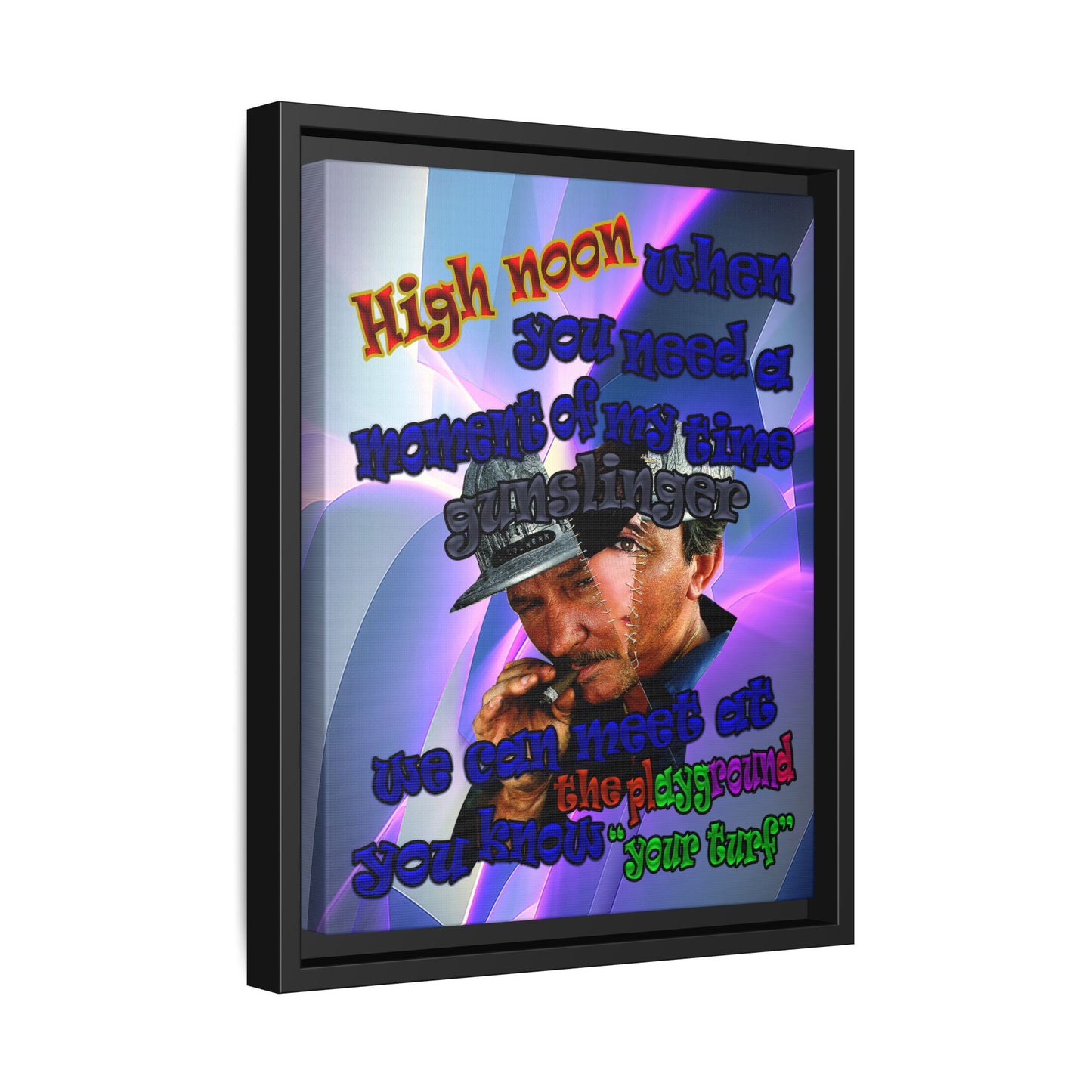 high noon - framed canvas art (grey-pink wave)