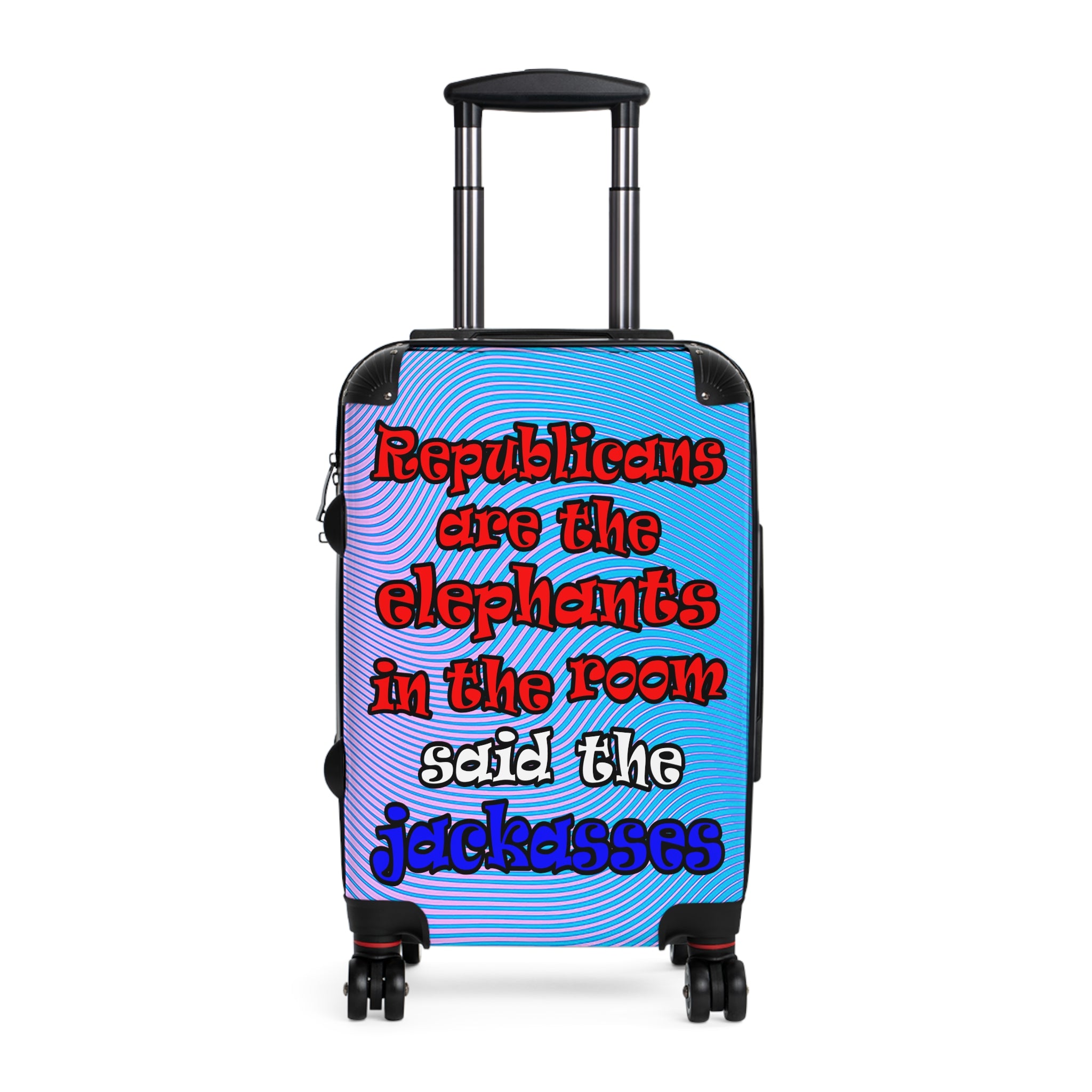 donkeys and elephants - Suitcase (light blue-purple wave)
