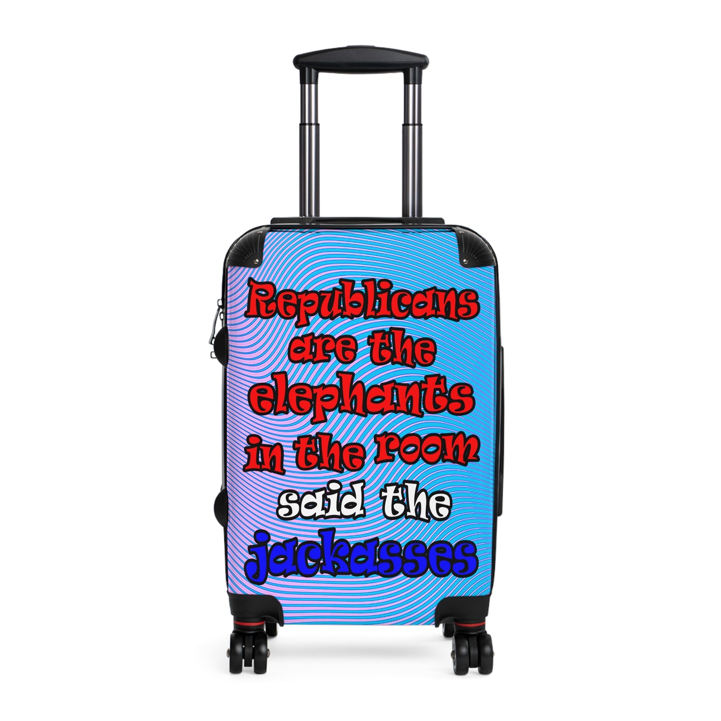 donkeys and elephants - Suitcase (light blue-purple wave)