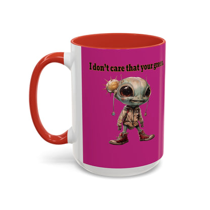I don't care that your grey - Accent Mug (pink)