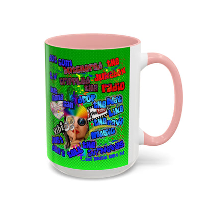 drop the beat - Accent Mug (logo green)