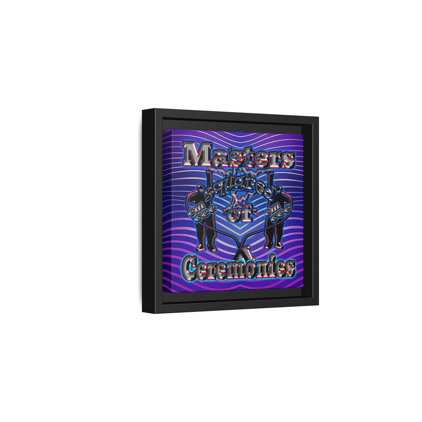 em cee squared - framed canvas art (purple wave)