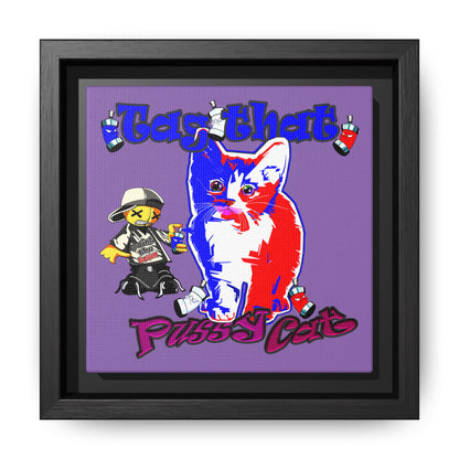 tag that - framed canvas art (light purple)