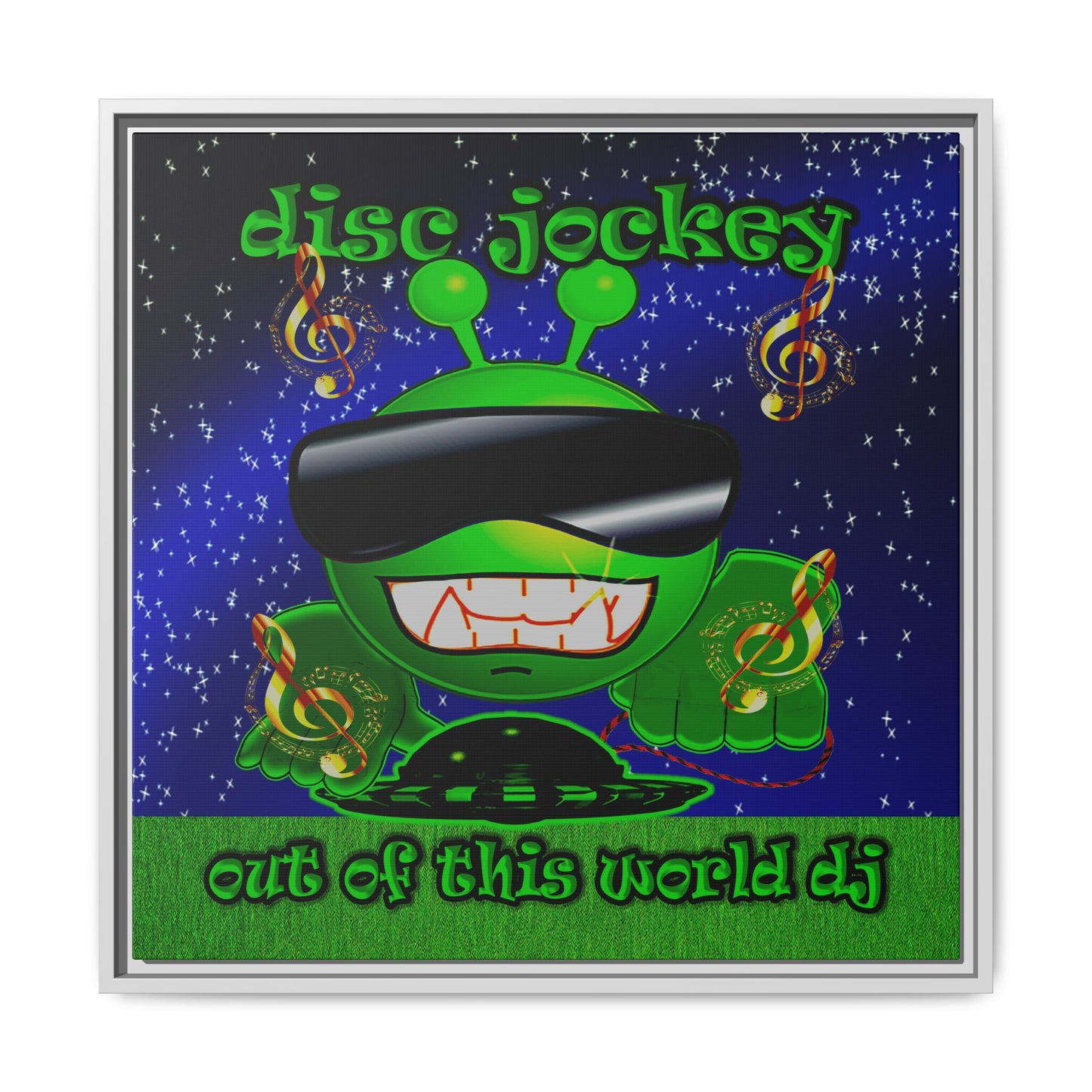 disc jockey - framed canvas art ('snoops' background)