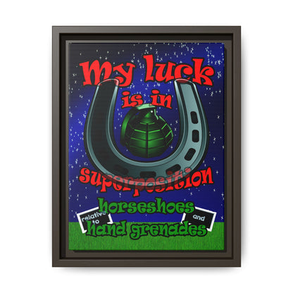 my luck - framed canvas art ('snoops' background)